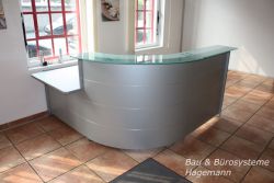 kleine Theke aluminium silber kleiner Tresen 173 cm rund 