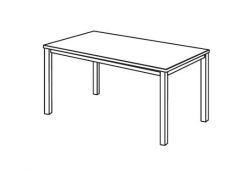 Schreibtisch, rechteckig, weiss, verchromt, 120 x 80 cm 